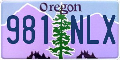 OR license plate 981NLX