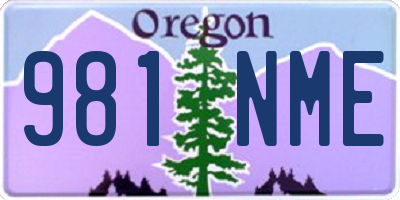 OR license plate 981NME