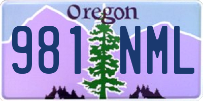 OR license plate 981NML