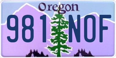 OR license plate 981NOF