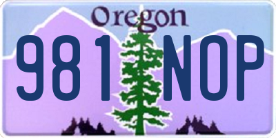 OR license plate 981NOP