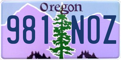 OR license plate 981NOZ