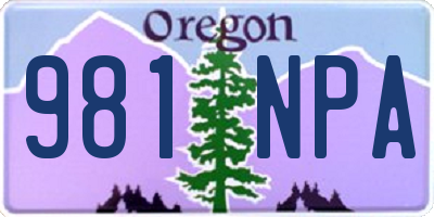 OR license plate 981NPA