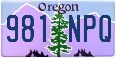 OR license plate 981NPQ