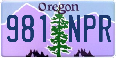 OR license plate 981NPR