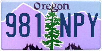 OR license plate 981NPY