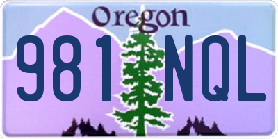 OR license plate 981NQL