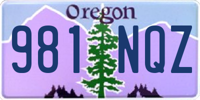 OR license plate 981NQZ