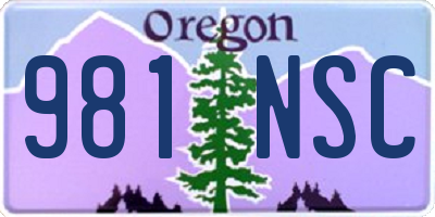 OR license plate 981NSC