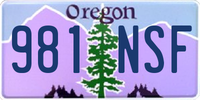 OR license plate 981NSF