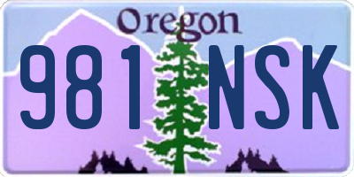 OR license plate 981NSK