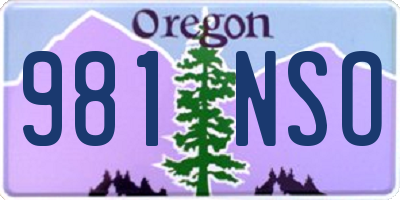 OR license plate 981NSO