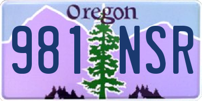 OR license plate 981NSR