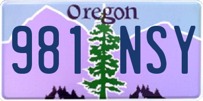 OR license plate 981NSY