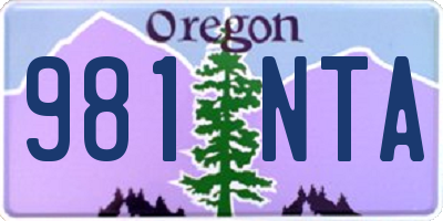 OR license plate 981NTA