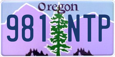 OR license plate 981NTP