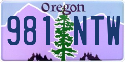 OR license plate 981NTW