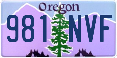 OR license plate 981NVF