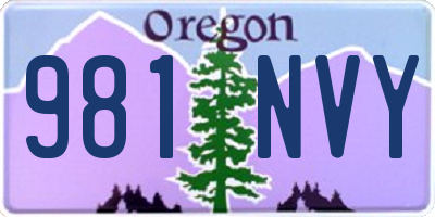 OR license plate 981NVY