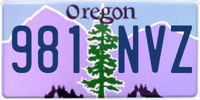 OR license plate 981NVZ