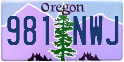 OR license plate 981NWJ