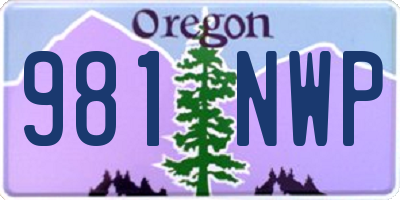OR license plate 981NWP