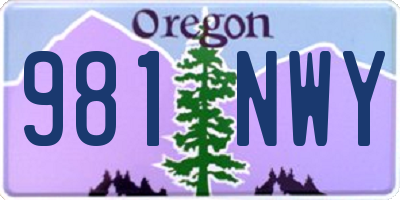 OR license plate 981NWY