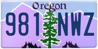 OR license plate 981NWZ