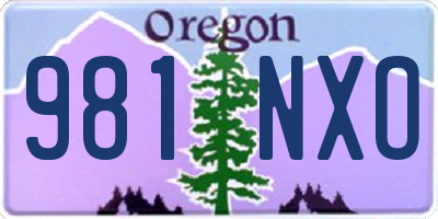 OR license plate 981NXO