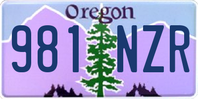 OR license plate 981NZR
