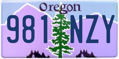 OR license plate 981NZY
