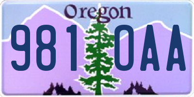 OR license plate 981OAA