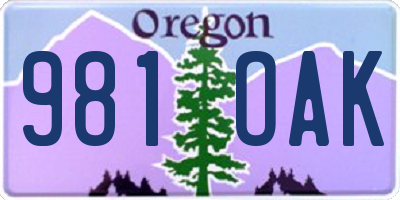 OR license plate 981OAK