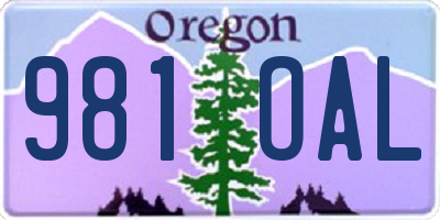 OR license plate 981OAL