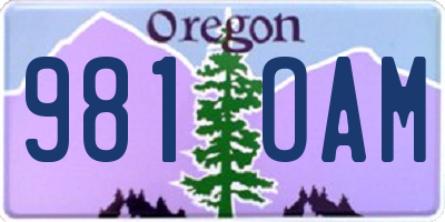OR license plate 981OAM