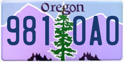 OR license plate 981OAO
