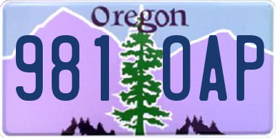 OR license plate 981OAP