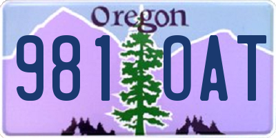 OR license plate 981OAT