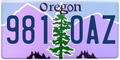 OR license plate 981OAZ