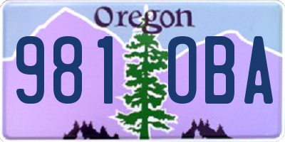 OR license plate 981OBA