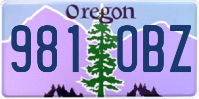 OR license plate 981OBZ