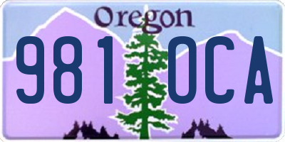 OR license plate 981OCA