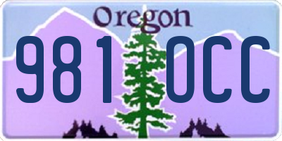 OR license plate 981OCC