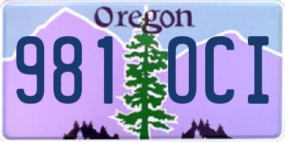 OR license plate 981OCI