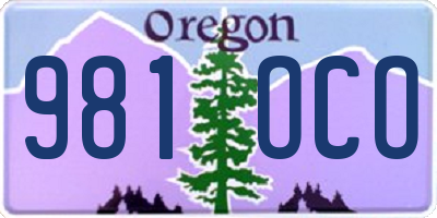 OR license plate 981OCO