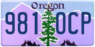 OR license plate 981OCP