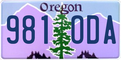OR license plate 981ODA