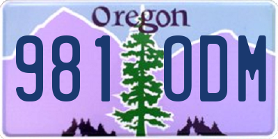 OR license plate 981ODM