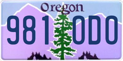 OR license plate 981ODO