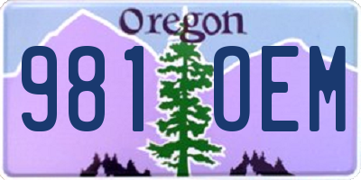 OR license plate 981OEM